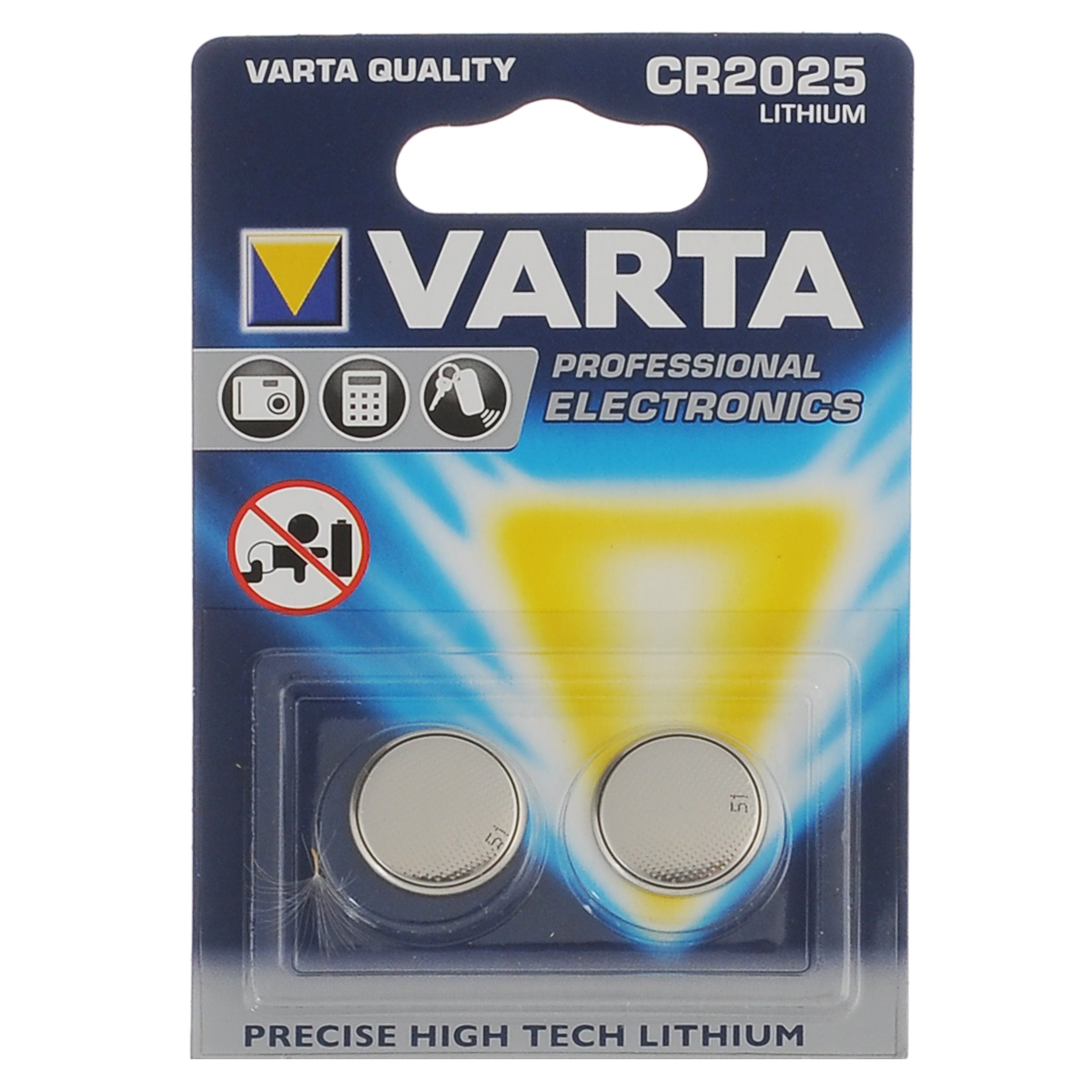 фото Батарейка литиевая Varta "Professional Electronics", тип CR2025, 3В, 2 шт