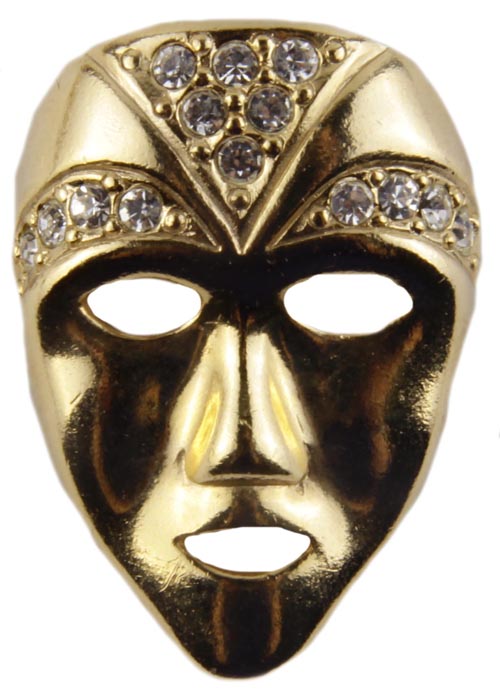 фото Винтажная брошь "Венецианская маска". Ювелирный сплав, кристаллы. Конец XX века