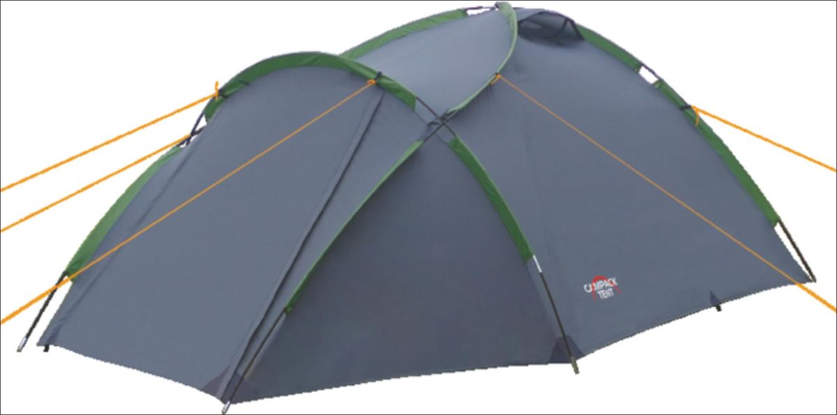 Палатка Campack Tent Land Explorer 3, цвет: серо-зеленый