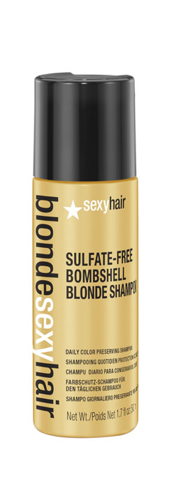 фото Sexy Hair Шампунь для сохранения цвета без сульфатов Sulfate-free Bombshell Blonde Shampoo, 50 мл Sexyhair