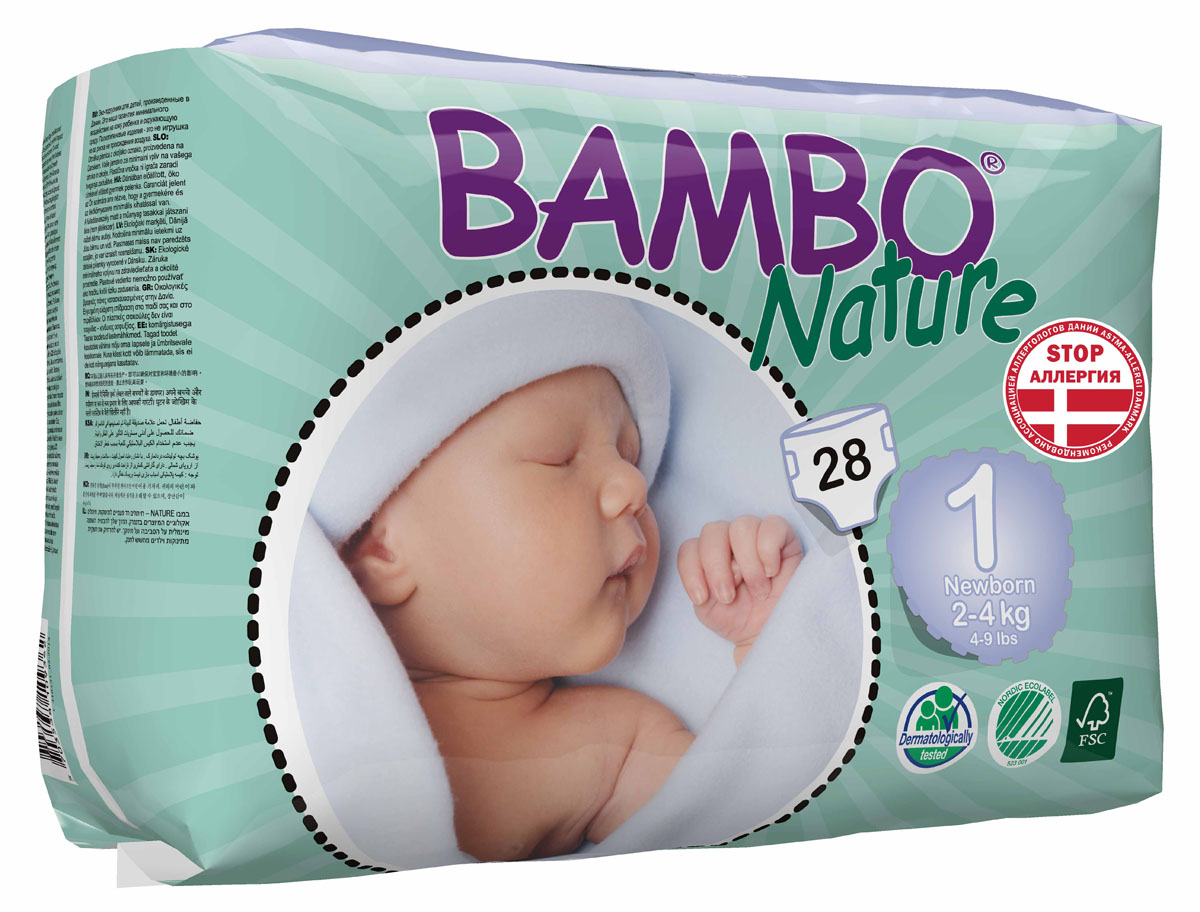 фото Bambo Nature Подгузники детские одноразовые "New Born", 2-4 кг, 28 шт