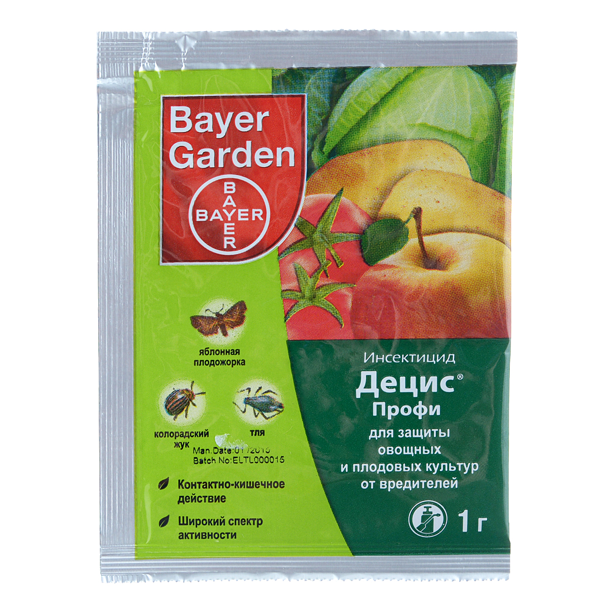 фото Инсектицид Bayer Garden "Децис Профи", для защиты овощных и плодовых культур от вредителей, 1 г