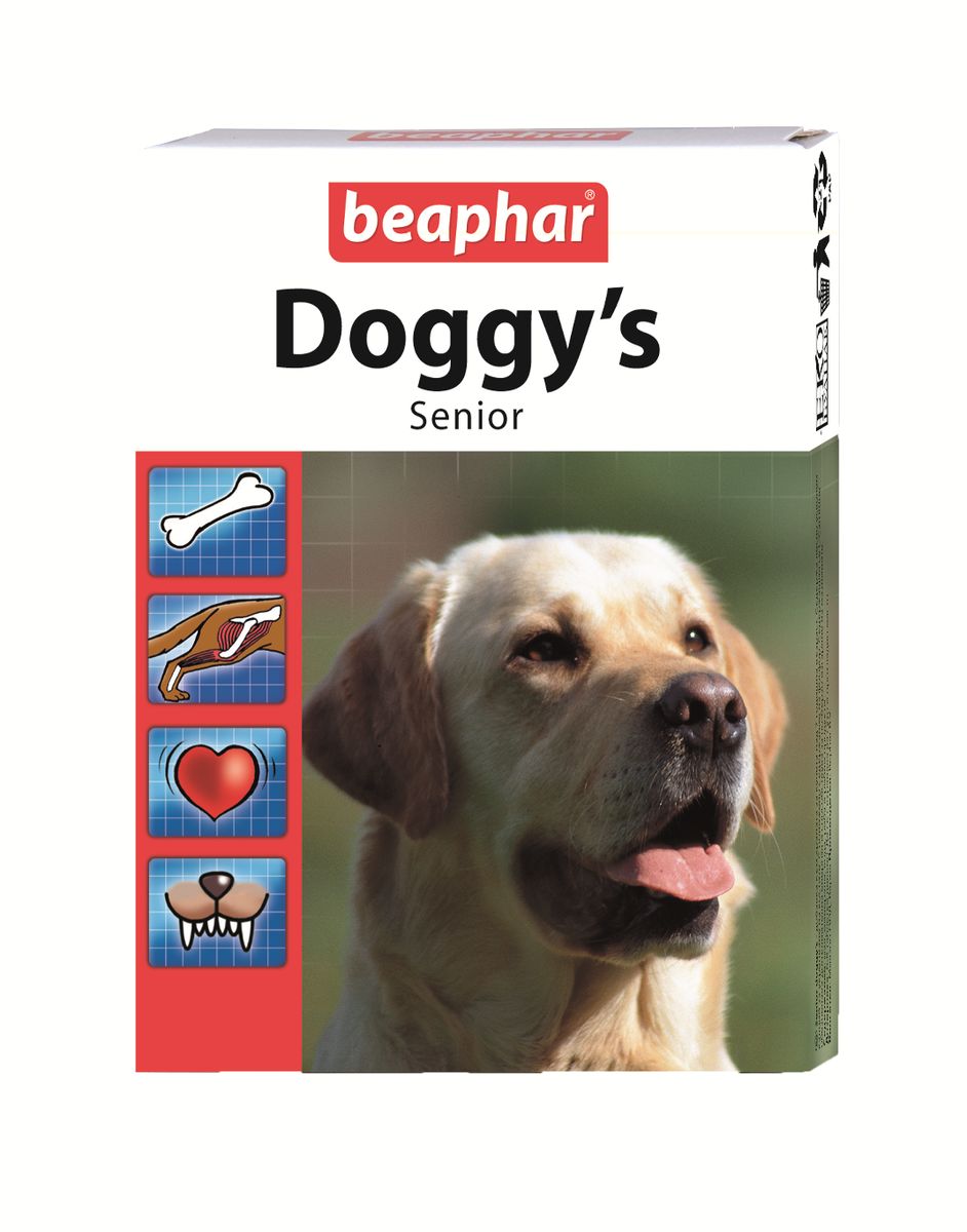 фото Лакомство витаминизированное Beaphar "Doggy's Senior" для собак, 75 таблеток