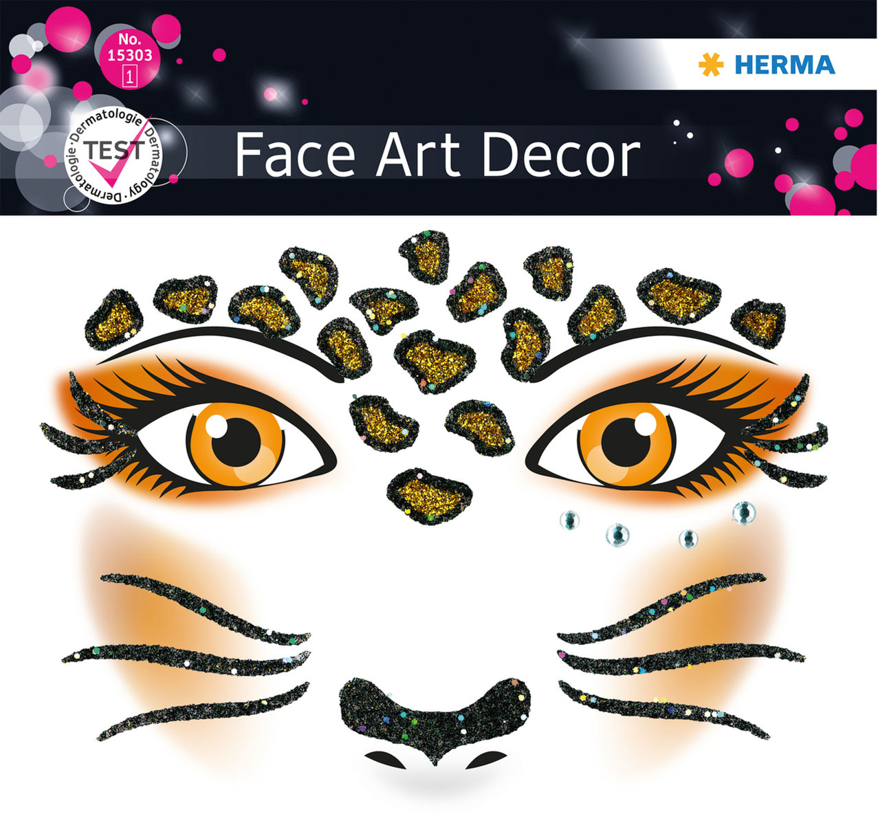 фото Наклейки на лицо Face Art "Leopard" Herma