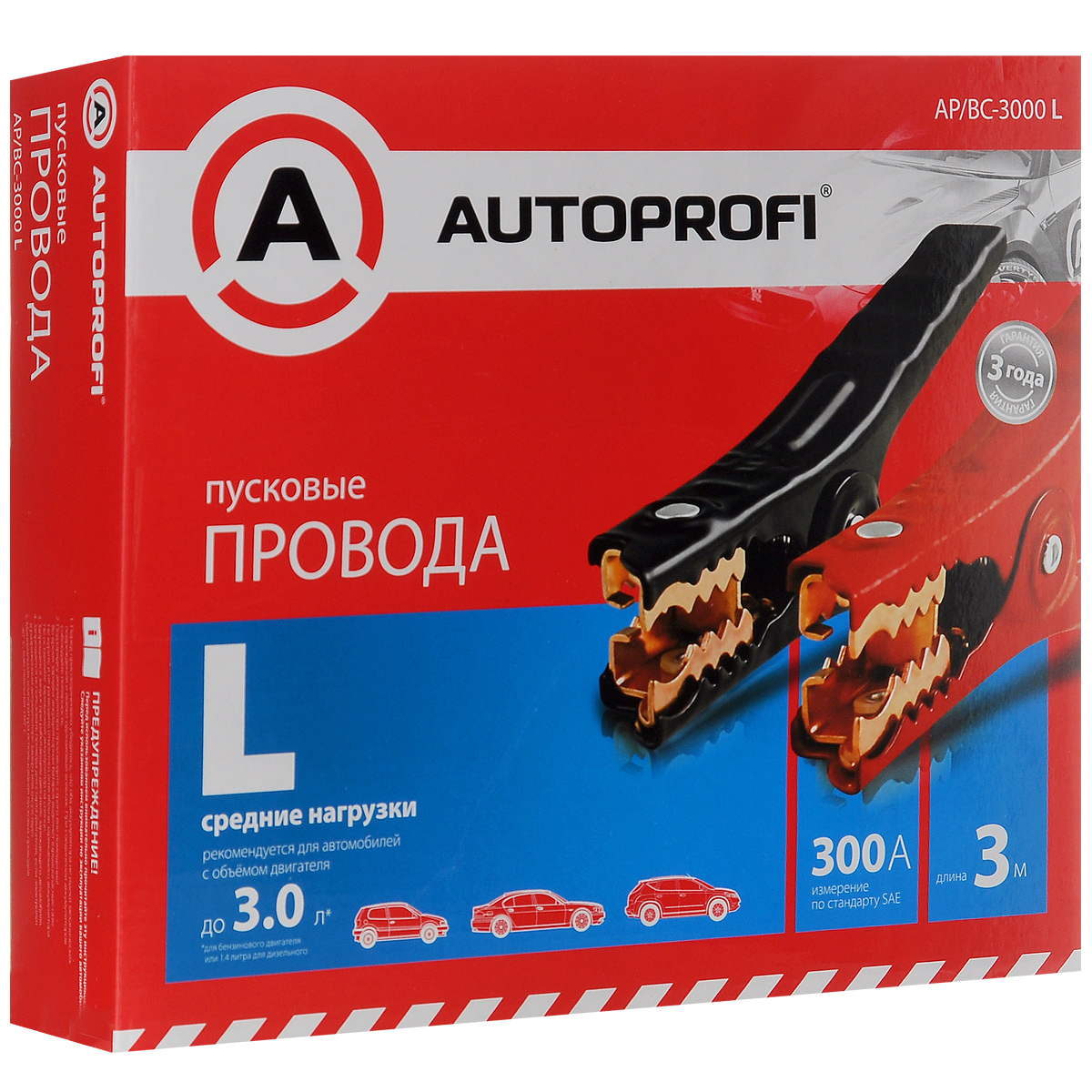 фото Провода пусковые "Autoprofi L", средние нагрузки, 13,3 мм2, 300 A, 3 м