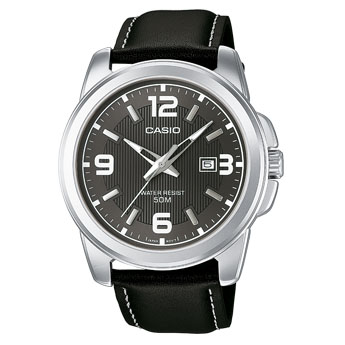 Часы наручные мужские Casio, цвет: стальной, черный. MTP-1314PL-8A - изображение