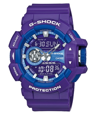 фото Часы мужские наручные Casio "G-SHOCK", цвет: фиолетовый, синий. GA-400A-6A