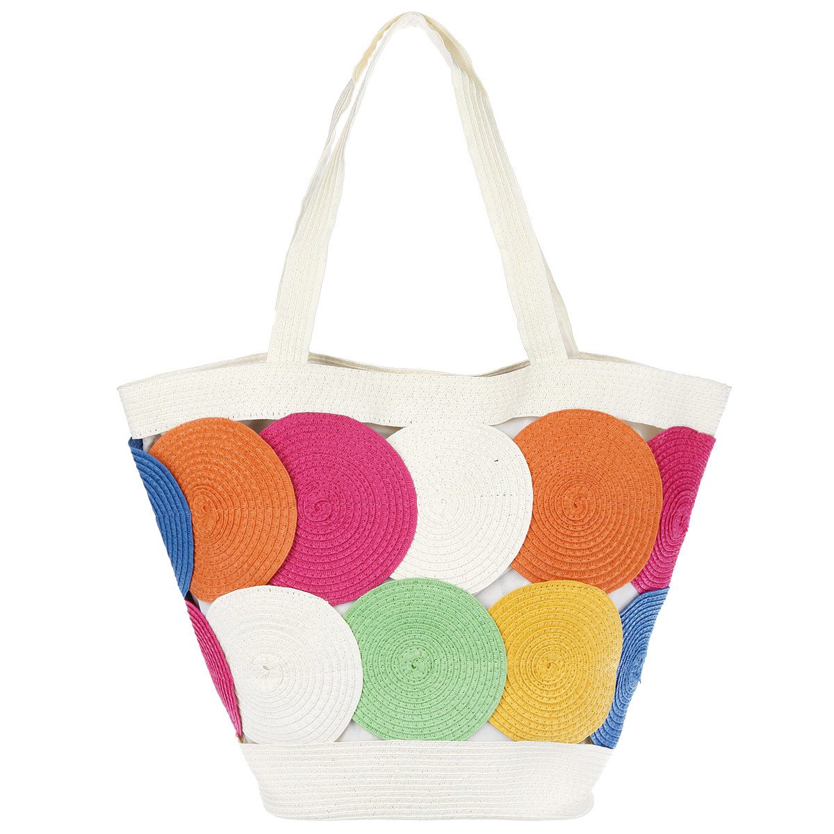 фото Комплект "Moltini": сумка, шляпа, цвет: молочный, синий, зеленый. 15X007