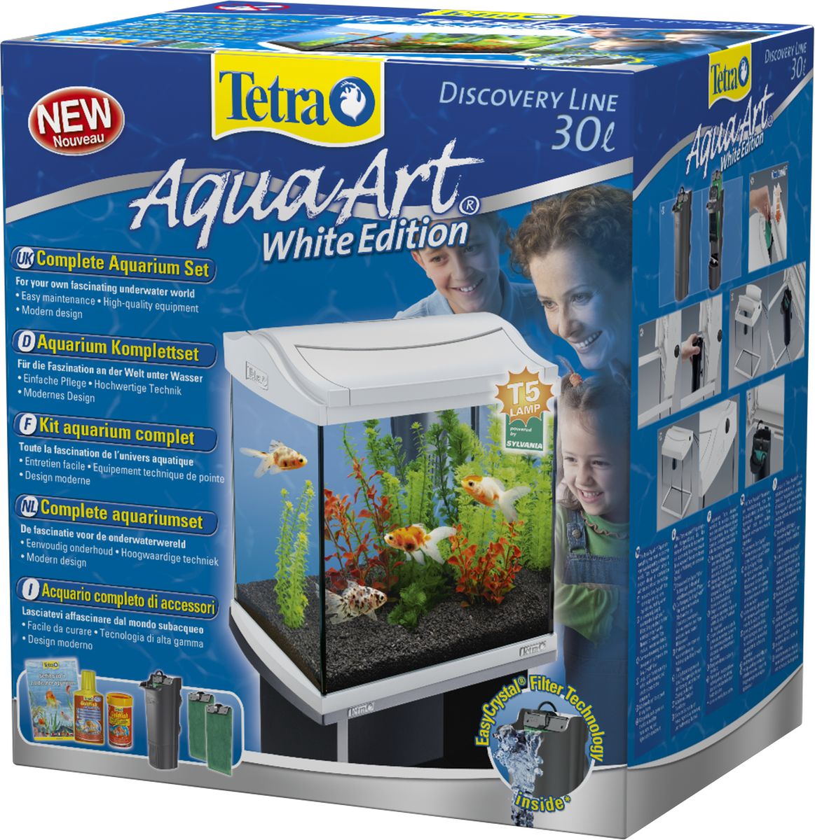 аквариум tetra aquaart 30, tetra aquaart discovery led 30l white, аквариум tetra 30 л белый, tetra aquaart discover line