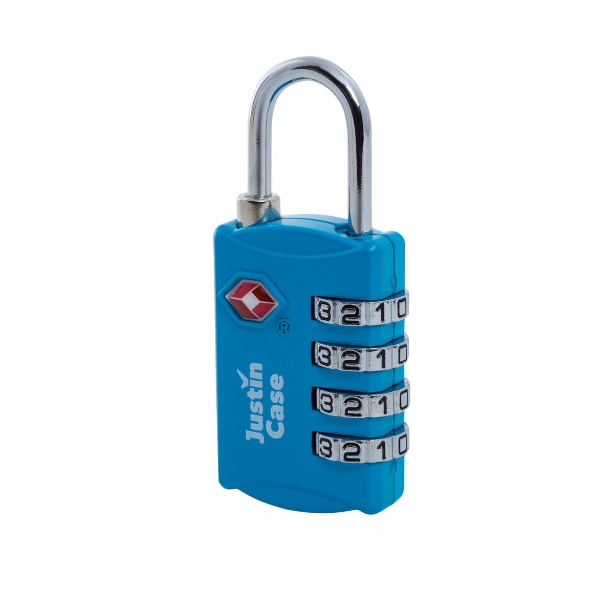фото Замок кодовый для багажа JustinCase "4-Dial TSA Combination Lock", цвет: голубой