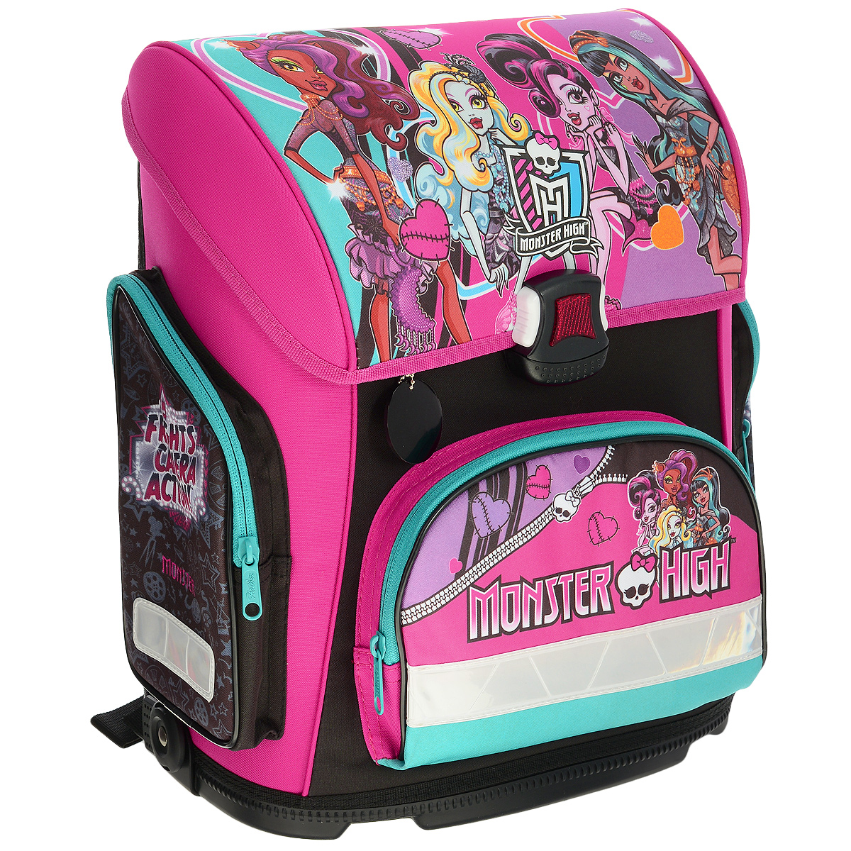 фото Ранец школьный Hatber "Monster High", модель Optimum, цвет: черный, розовый