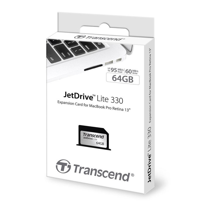 фото Transcend JetDrive Lite 330 64GB карта памяти для MacBook Pro (Retina) 13"