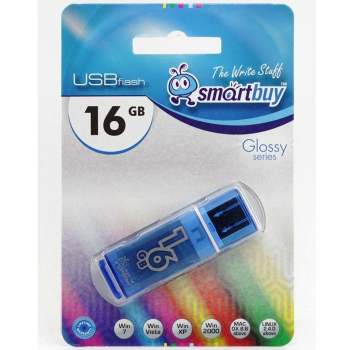 фото SmartBuy Glossy Series 16GB, Blue USB-накопитель