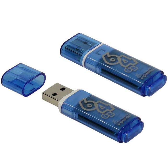 фото SmartBuy Glossy Series 64GB, Blue USB-накопитель