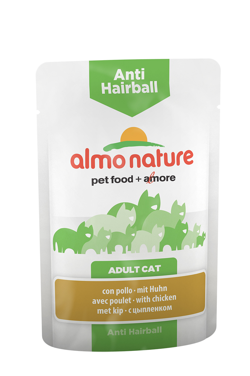 фото Консервы Almo Nature "Anti Hairball", для кошек, с цыпленком, 70 г