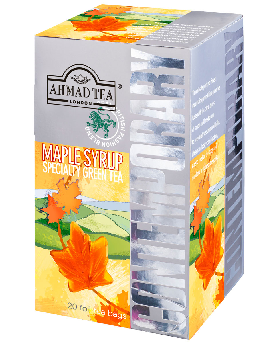 Ahmad Tea Maple Syrup зеленый чай в фольгированных пакетиках, 20 шт ...