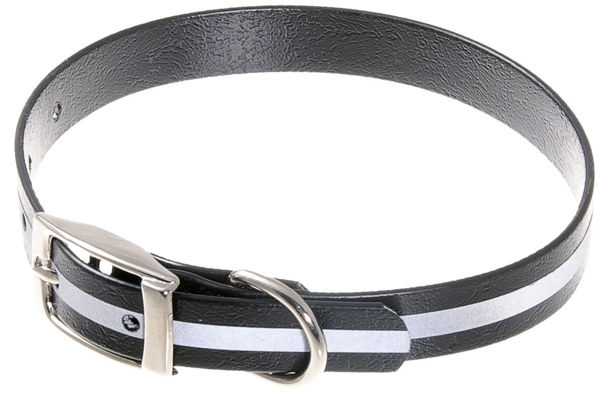 фото Ошейник для собак "V.I.Pet", светоотражающий, цвет: черный, ширина 15 мм, обхват шеи 27-35 см