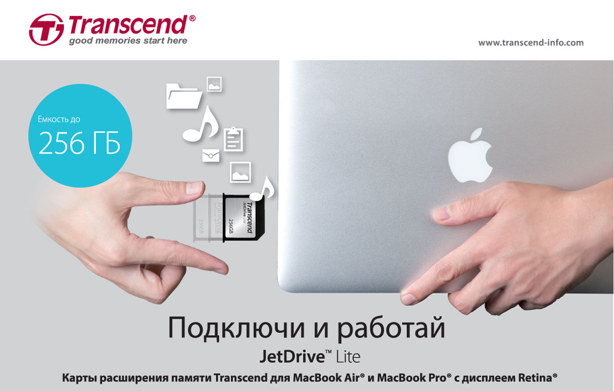 фото Transcend JetDrive Lite 130 128GB карта памяти для MacBook Air 13"