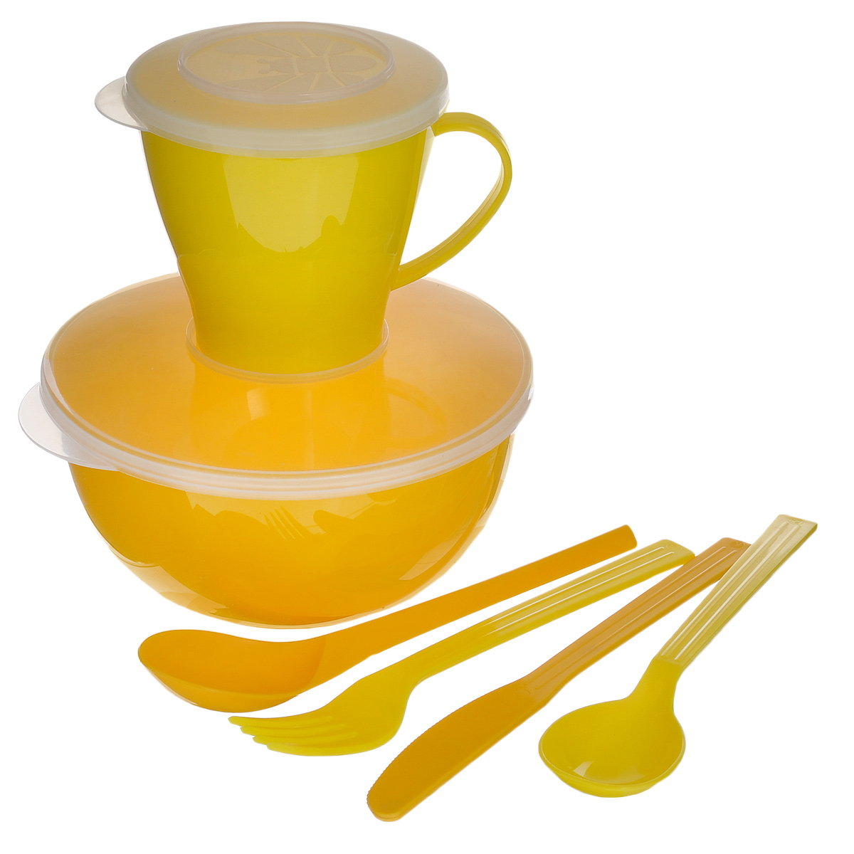 фото Набор посуды Solaris "Походный", цвет: желтый, на 1 персону