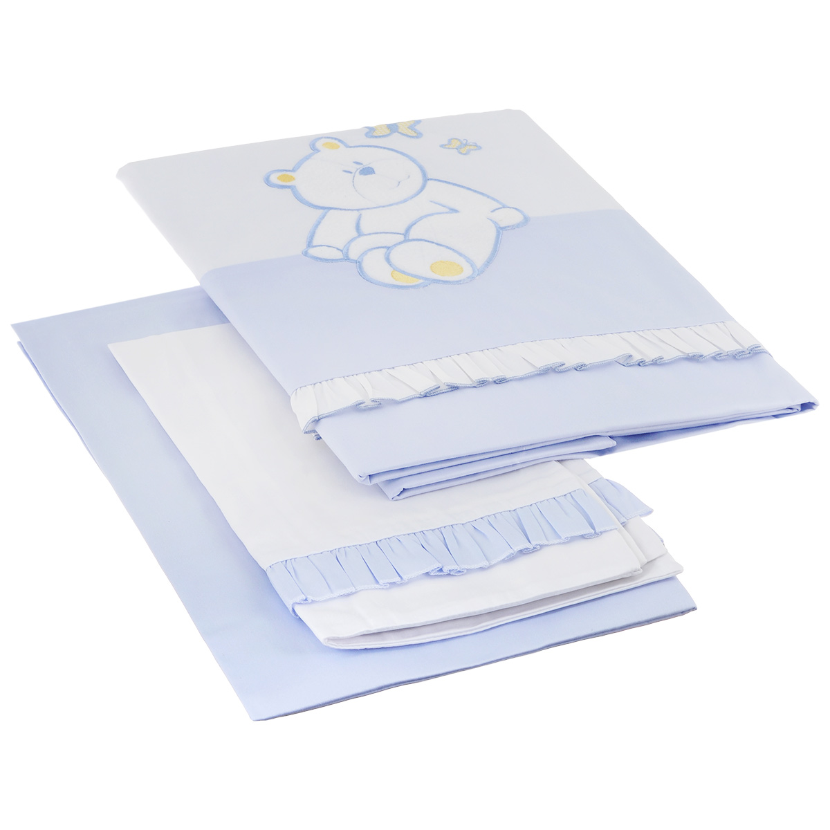 фото Комплект детского постельного белья Сонный Гномик "Пушистик", цвет: голубой, 3 предмета
