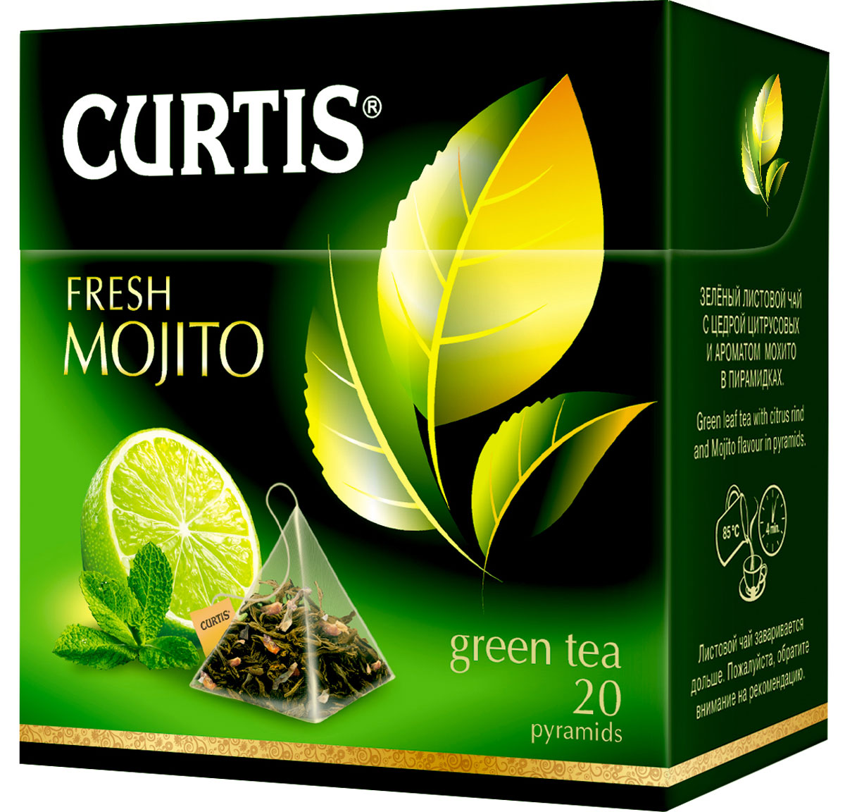 Curtis Fresh Mojito зеленый чай в пакетиках, 20 шт