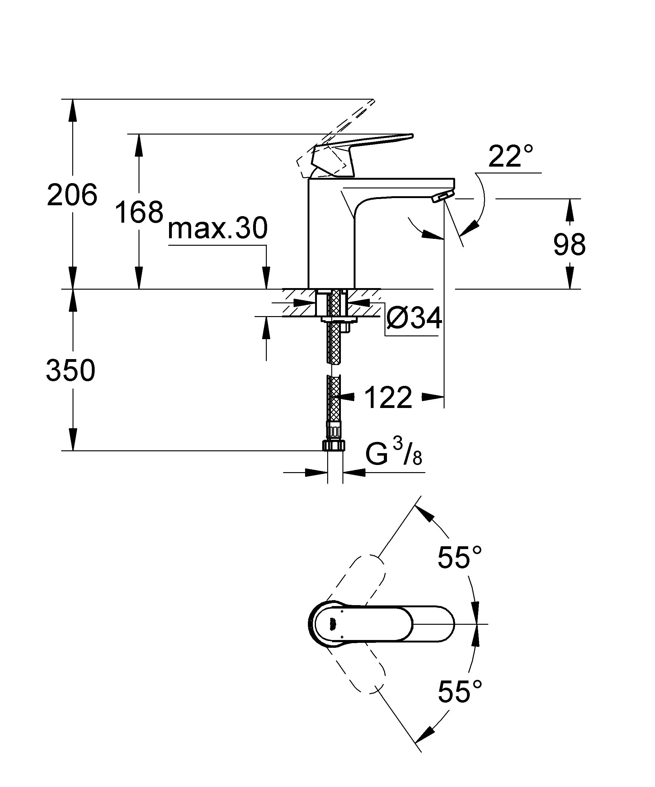 фото Смеситель для раковины GROHE "Eurosmart Cosmopolitan" (23327000)