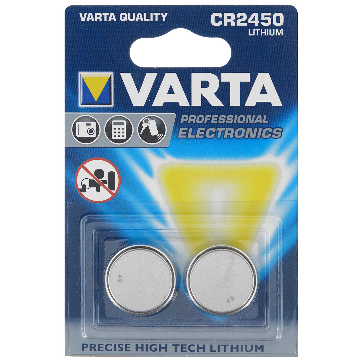 фото Батарейка литиевая Varta "Professional Electronics", тип CR2450, 3В, 2 шт