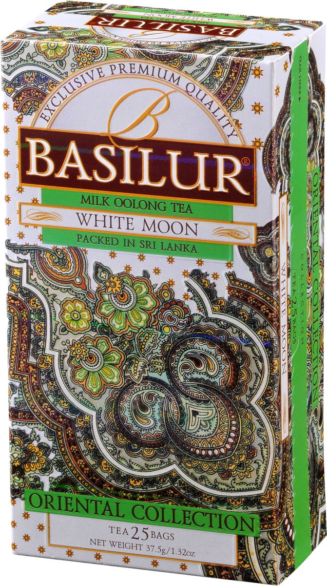 Basilur White Moon зеленый чай в пакетиках, 25 шт