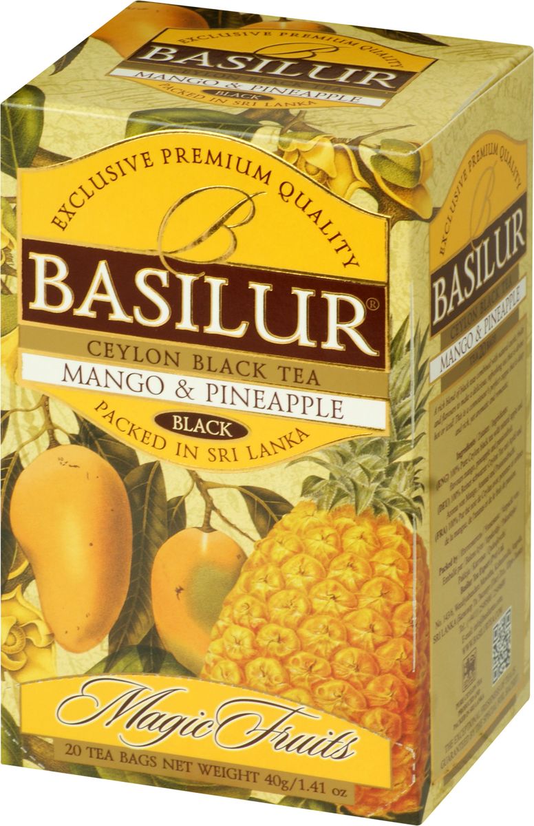 Basilur Mango and Pineapple черный чай в пакетиках, 20 шт