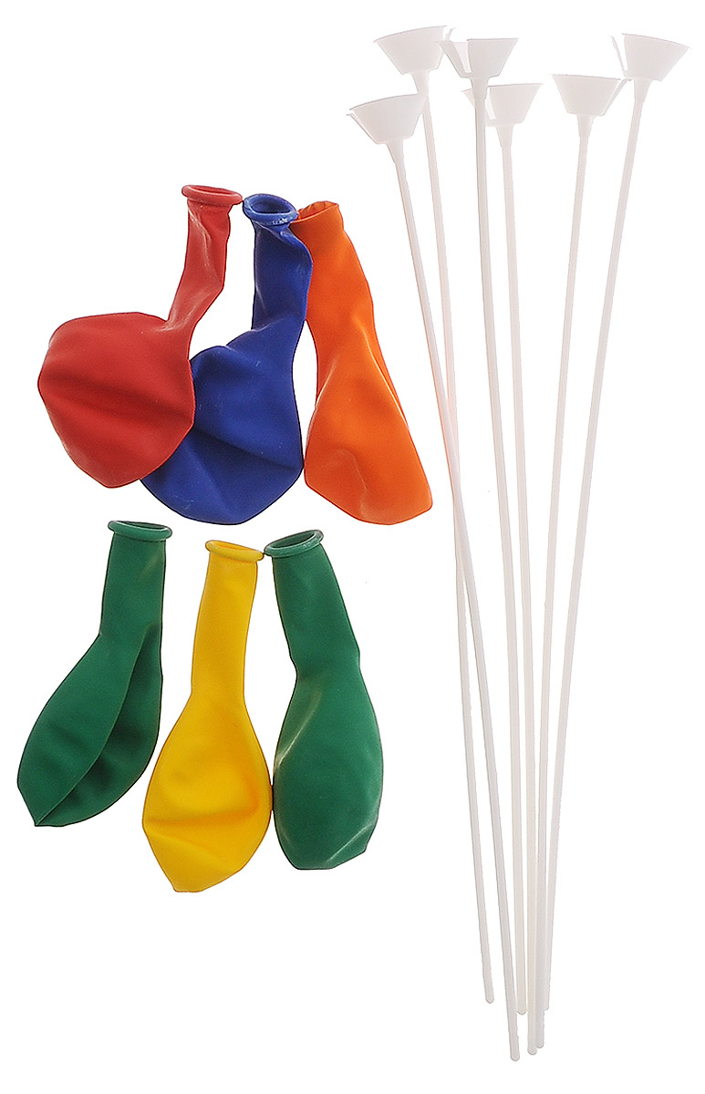 фото Веселая затея Набор воздушных шаров с держателями, 6 шт