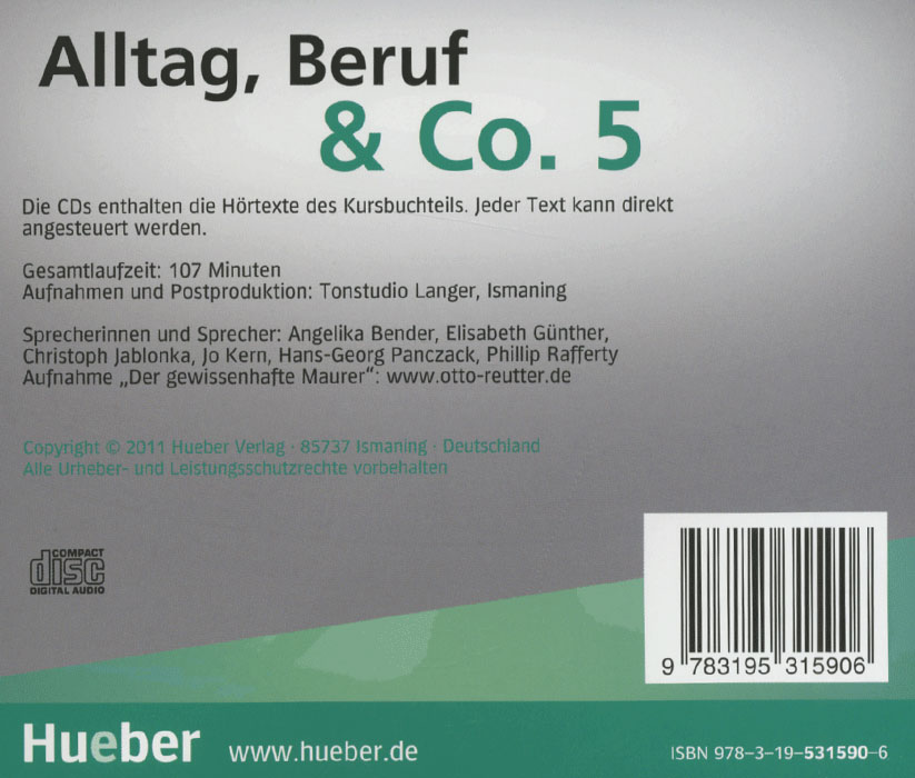 фото Alltag, Beruf &amp; Co.5: Hortexte zum Kursbuch (аудиокурс на 2 CD) Max hueber verlag