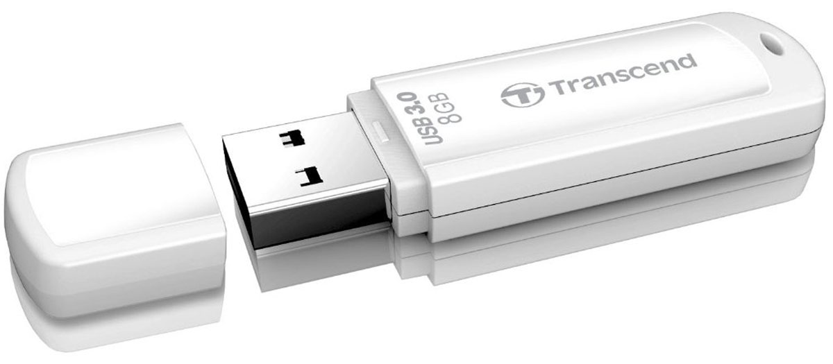 фото Transcend JetFlash 730 8GB, White USB-накопитель