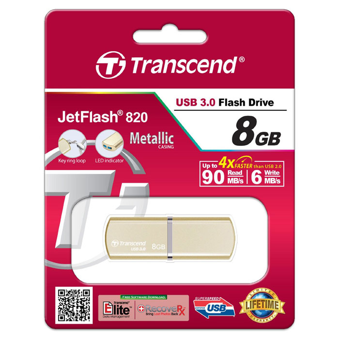 фото Transcend JetFlash 820 8GB, Gold USB-накопитель