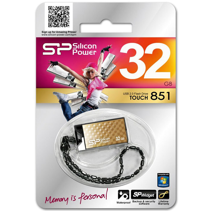 фото Silicon Power Touch 851 32GB, Gold USB-накопитель