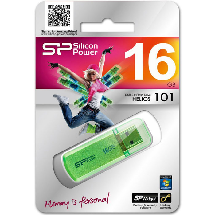 фото Silicon Power Helios 101 16GB, Green USB-накопитель