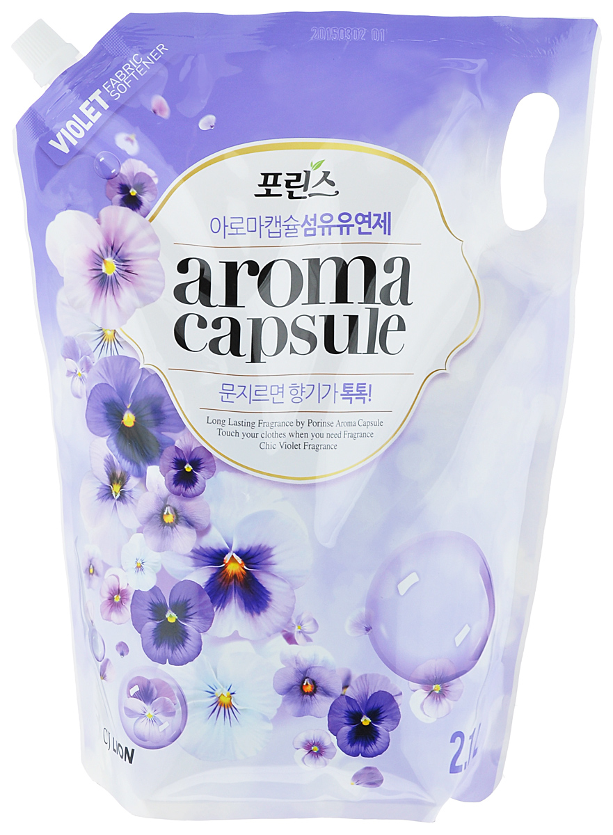 фото Кондиционер для белья Cj Lion "Porinse Aroma Capsule", с ароматом фиалки, 2,1 л