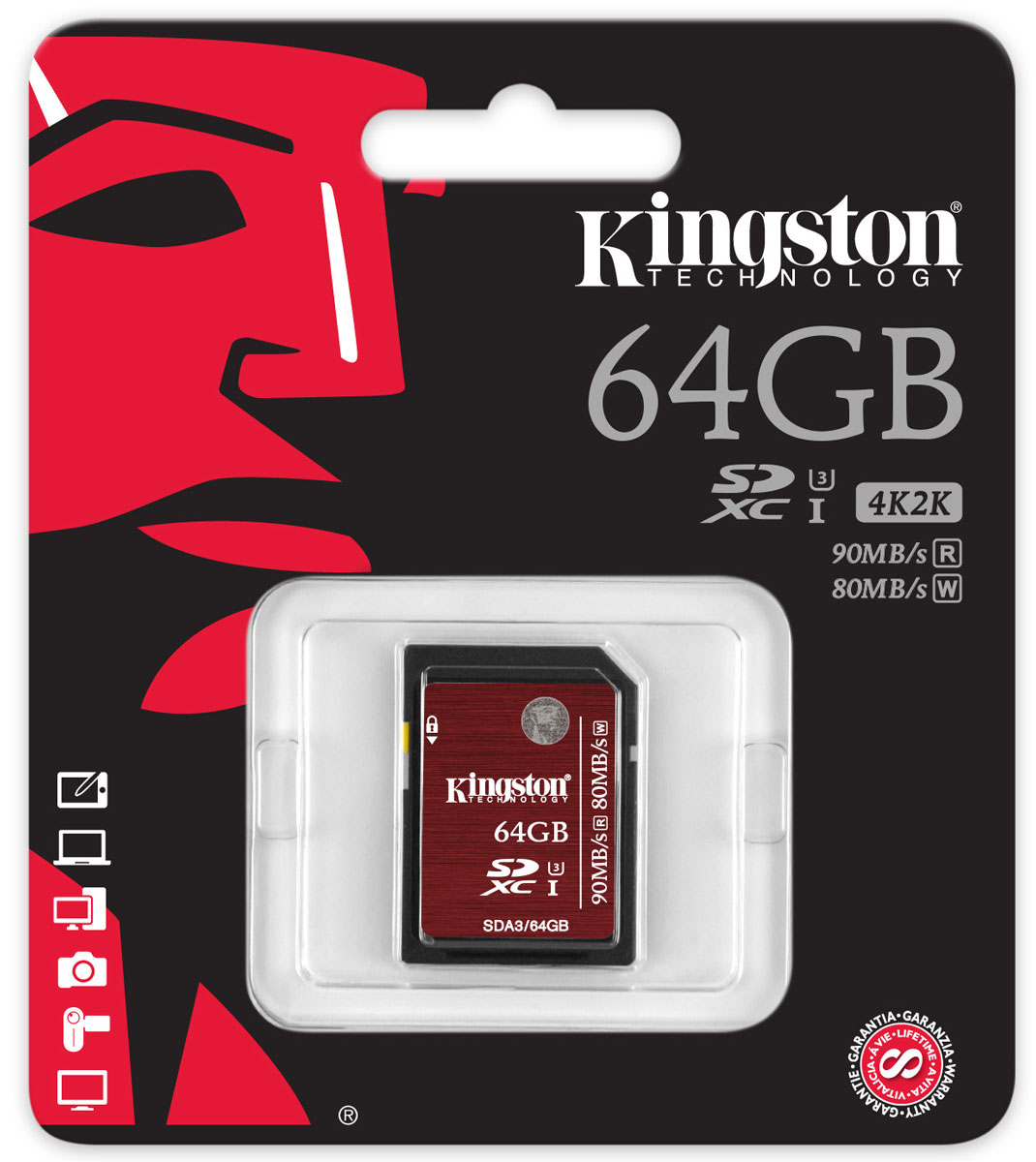 фото Kingston SDXC Class 10 UHS-I U3 64GB карта памяти