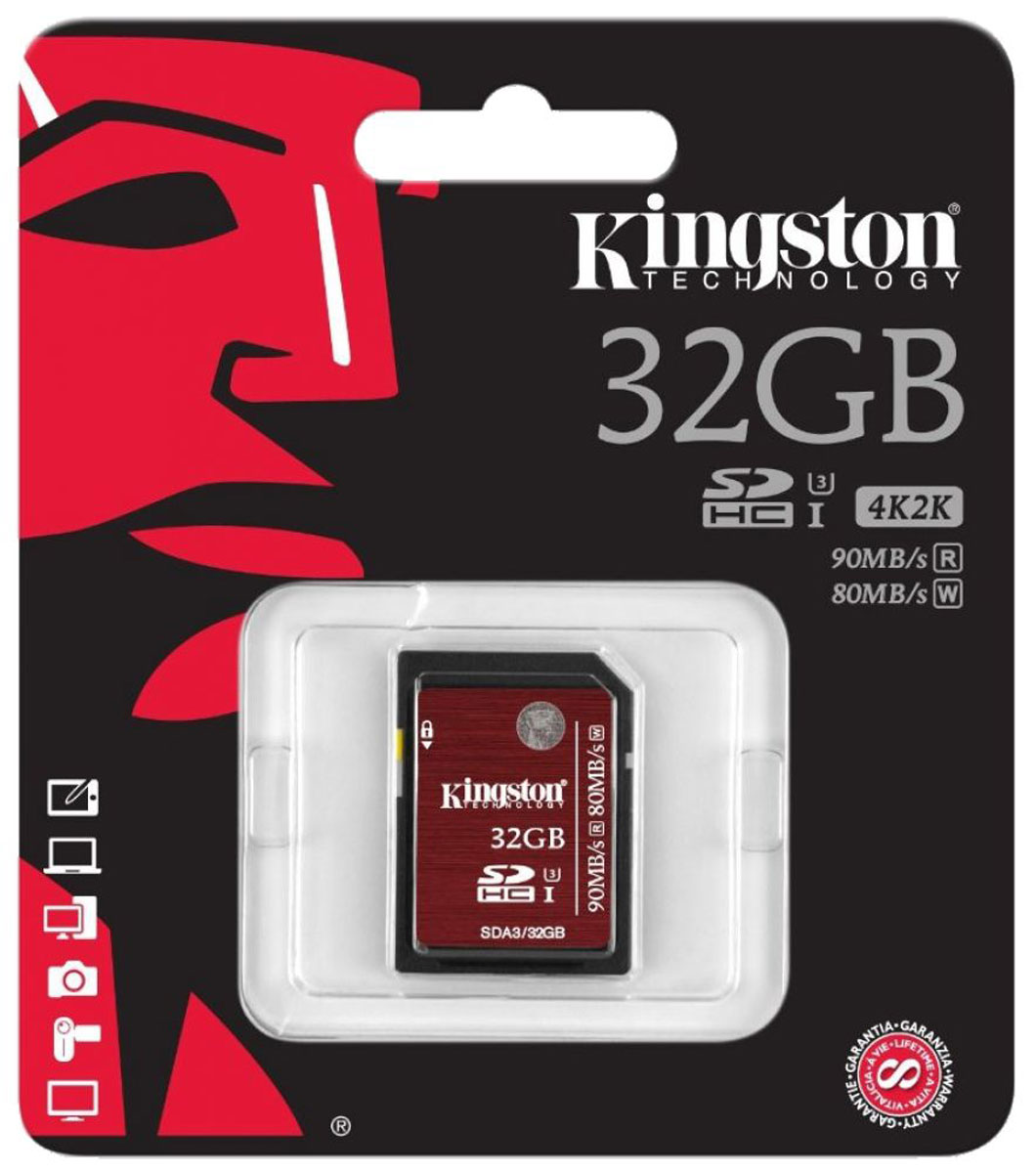 фото Kingston SDHC Class 10 UHS-I U3 32GB карта памяти