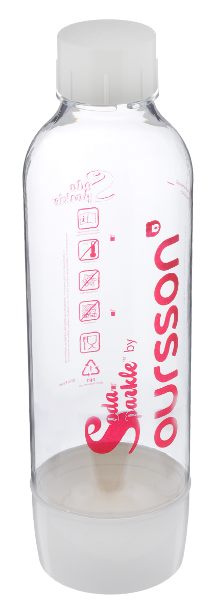 фото Бутылка для сифонов Oursson "Soda Sparkle", цвет: прозрачный, белый, 1 л