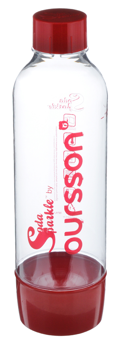 фото Бутылка для сифонов Oursson "Soda Sparkle", цвет: прозрачный, красный, 1 л