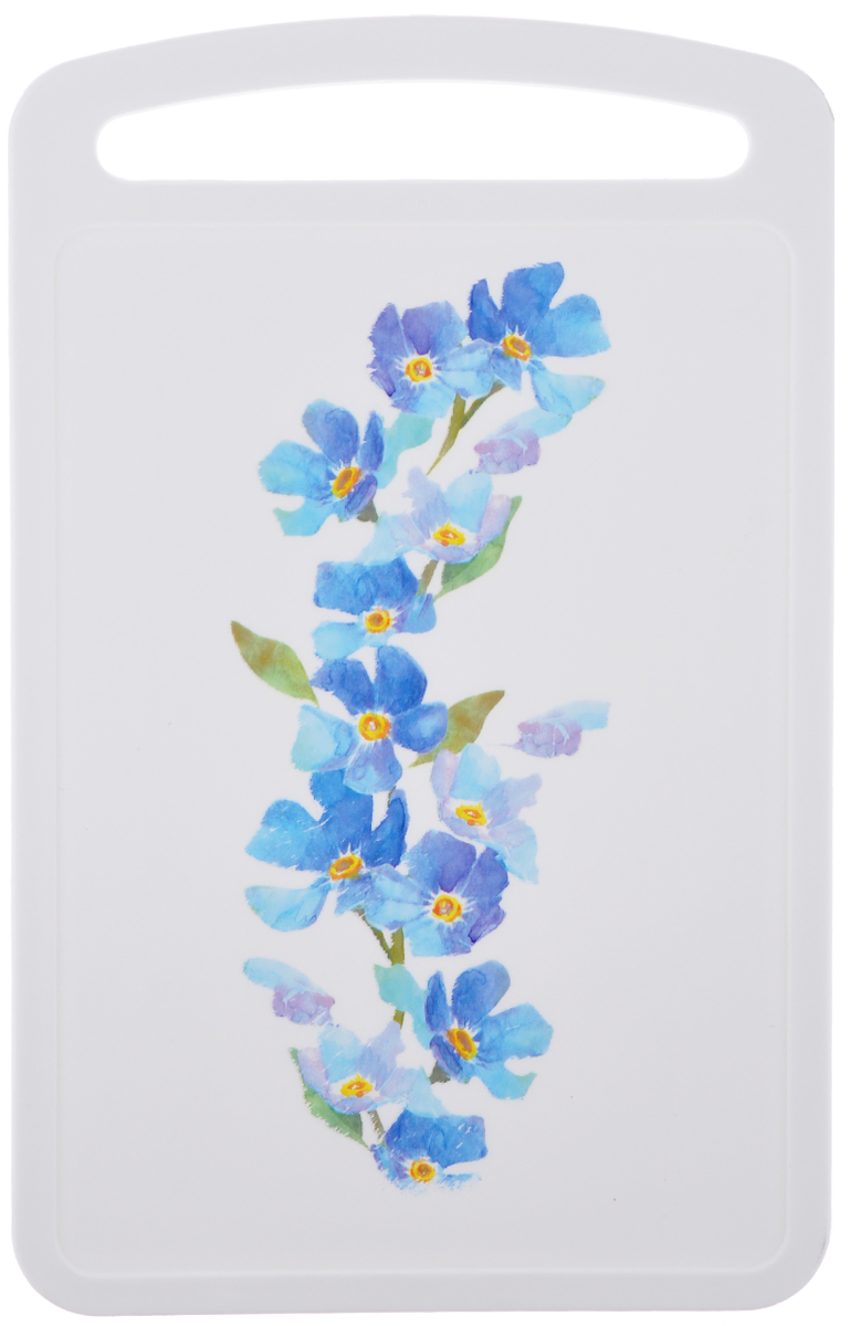 фото Доска разделочная Idea "Голубые цветы", 24 см х 15 см