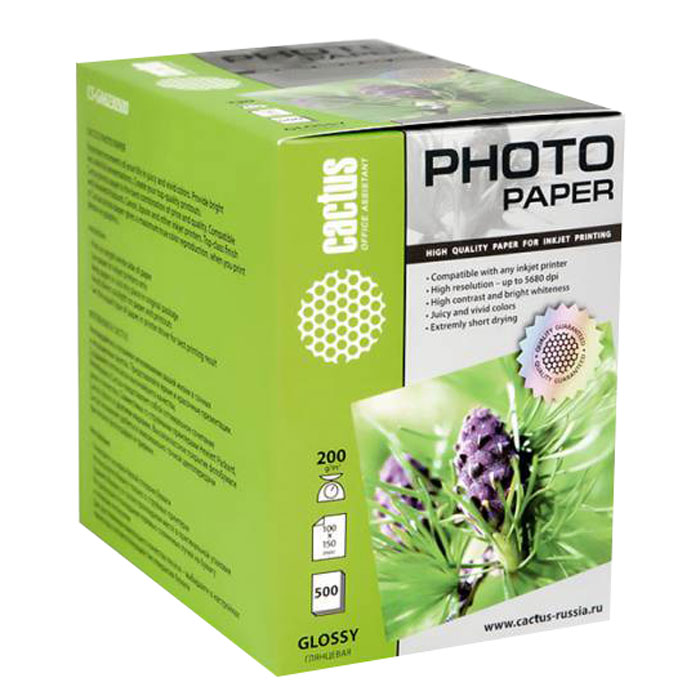 Cactus CS-GA6200500 глянцевая фотобумага Cactus CS-GA6200500 глянцевая фотобумага