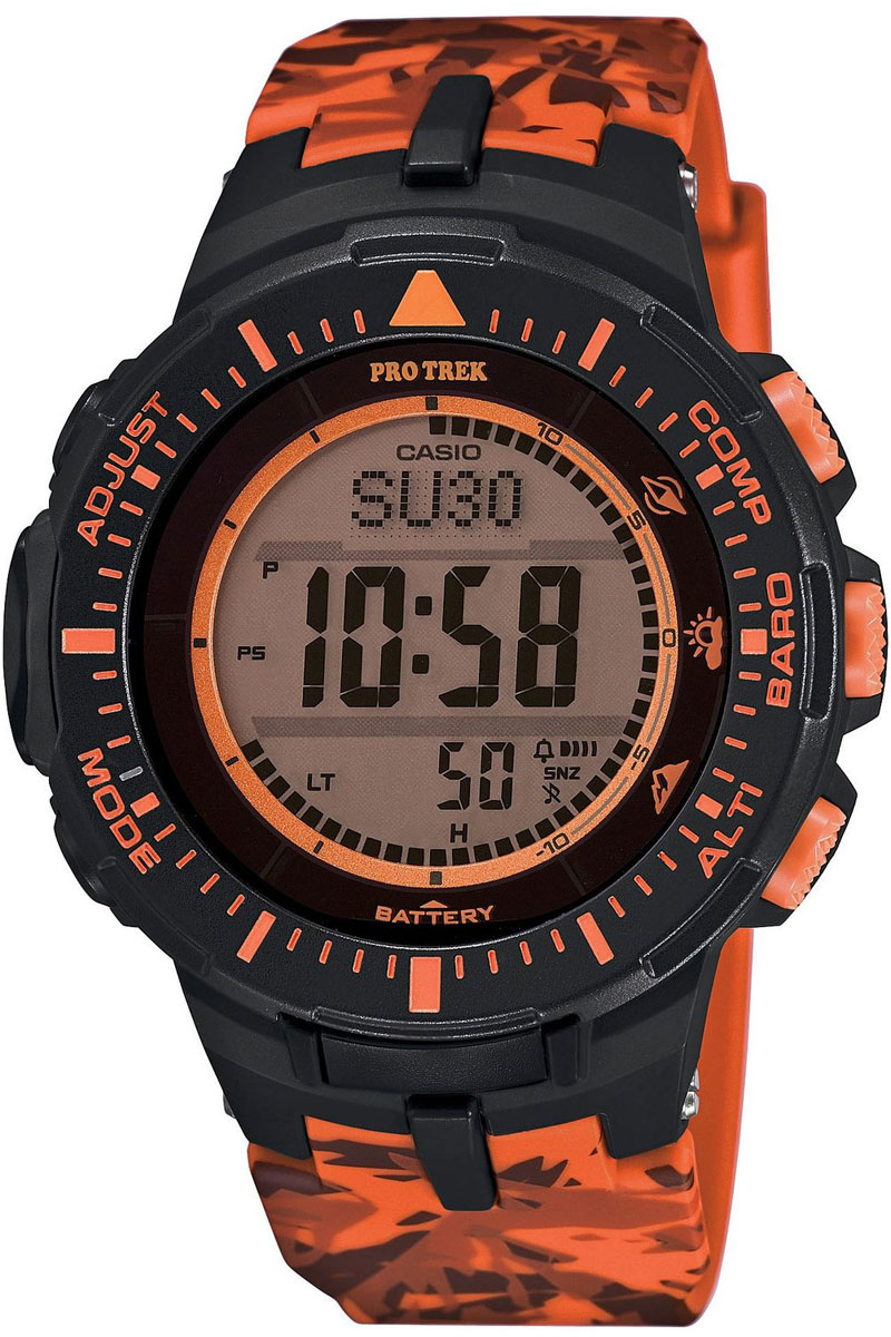 фото Часы мужские наручные Casio "Pro Trek", цвет: черный, оранжевый. PRG-300CM-4ER