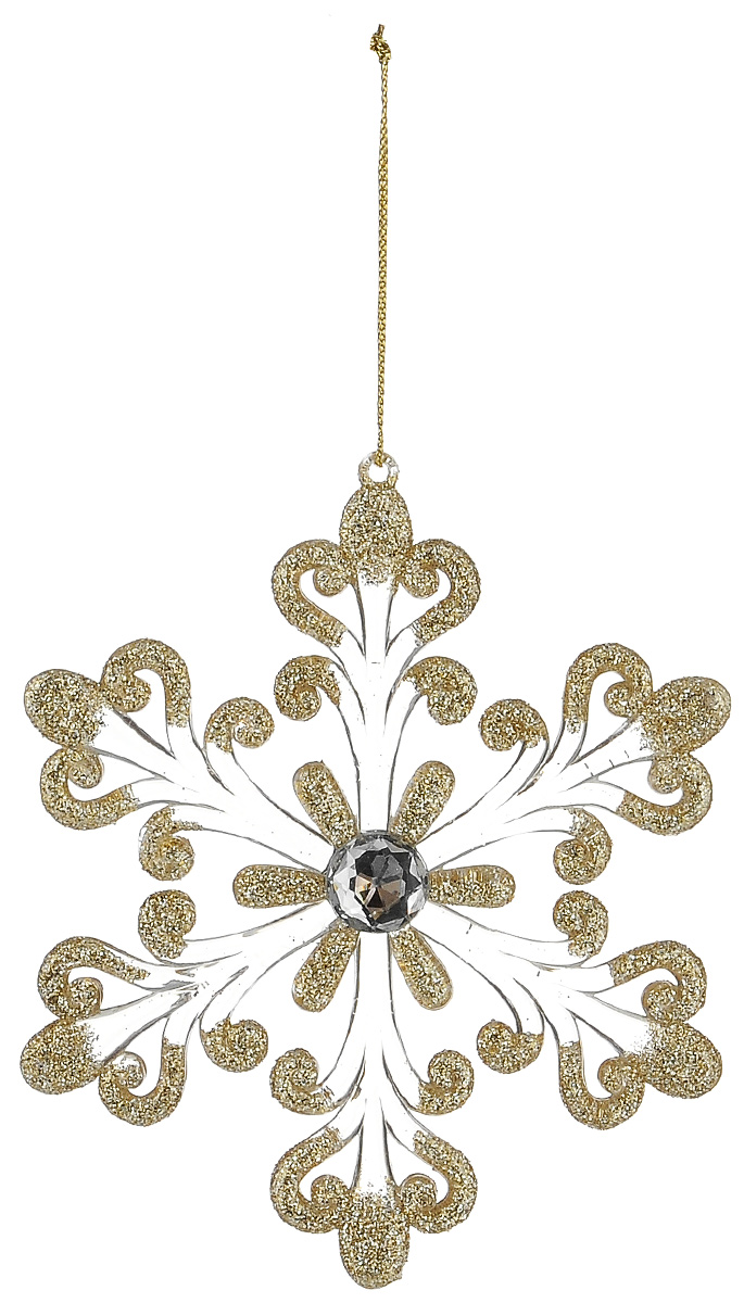 фото Новогоднее подвесное украшение "Ажурная снежинка", диаметр 13 см Феникс-презент