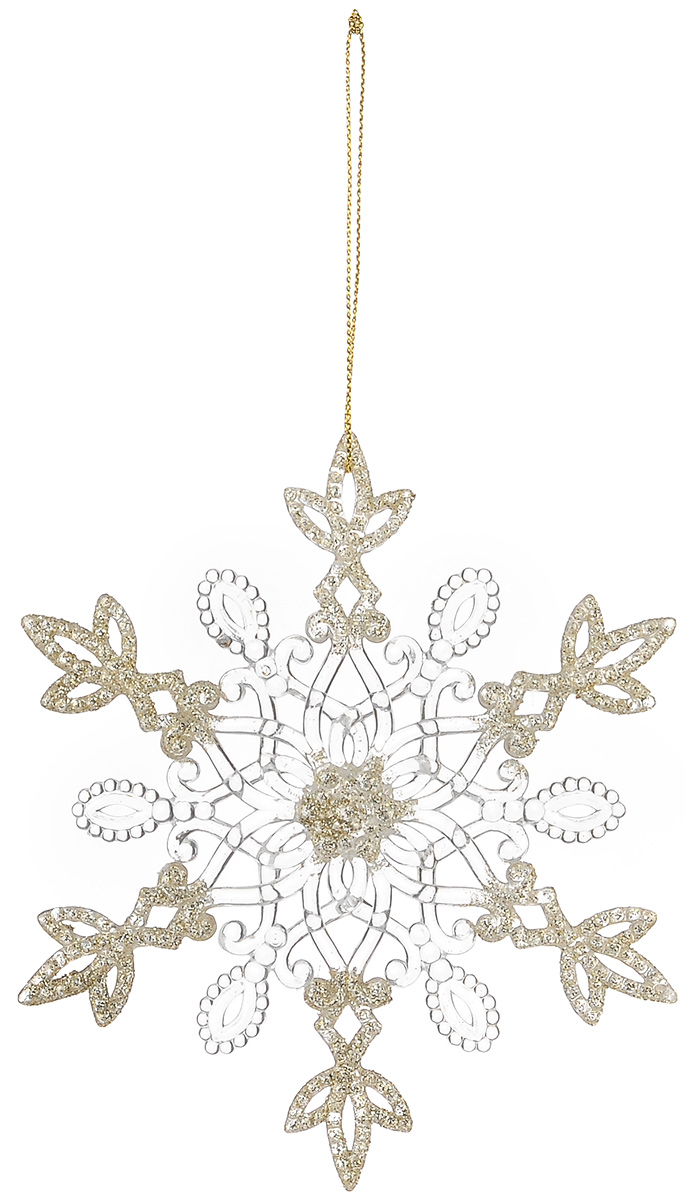 фото Новогоднее подвесное украшение "Снежинка. Нежные кружева", диаметр 13 см Феникс-презент