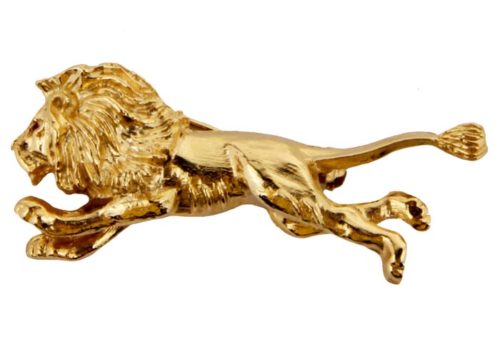 фото Винтажная брошь "Золотой лев №2". Ювелирный сплав, стразы. Франция, конец ХХ века