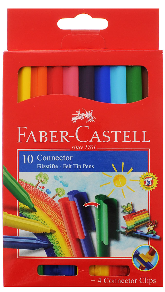 Faber-Castell Набор фломастеров с клипом 10 цветов