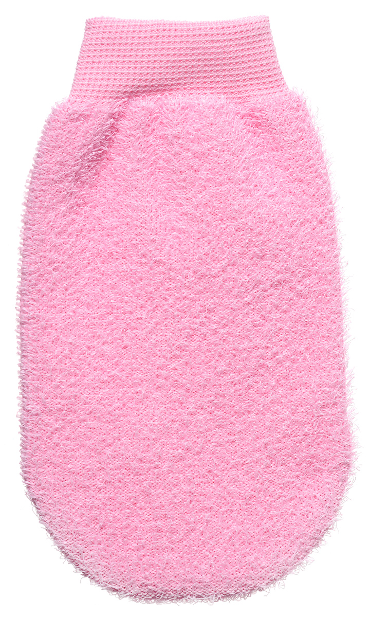 Riffi Мочалка-рукавица, массажная, двухсторонняя, цвет: розовый. 707