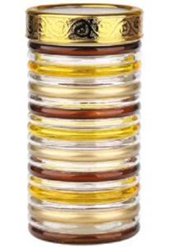 фото Банка для сыпучих продуктов Bohmann "Кольца", цвет: прозрачный, золотой, коричневый, 1,7 л