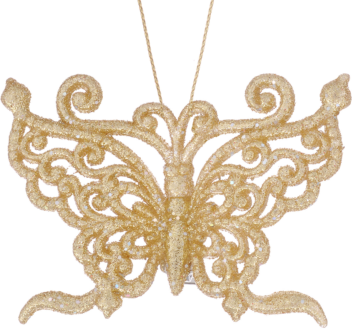 фото Новогоднее подвесное украшение Феникс-Презент "Бабочка", цвет: золотистый